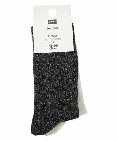 2-pack glitter sokken
