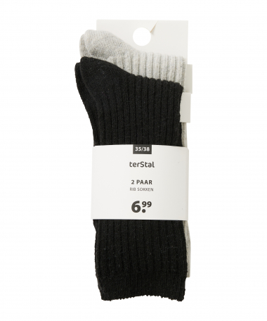 2-pack rib sokken
