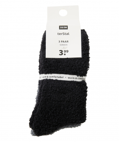 3-pack fluffy sokken