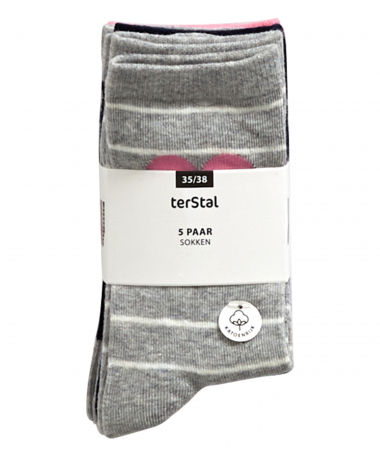 5-pack sokken dessin