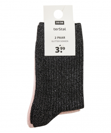 2-pack glitter sokken