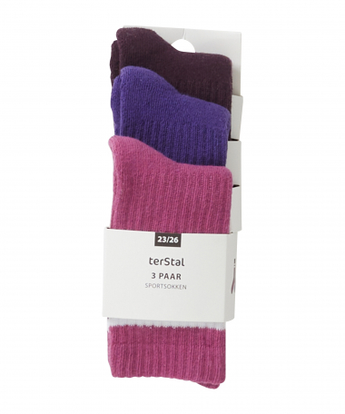 3-pack sokken met strepen