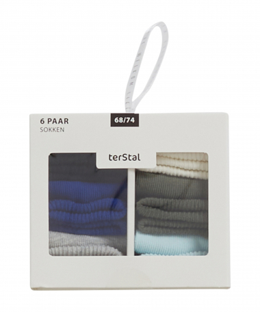 6-pack baby sokken rib