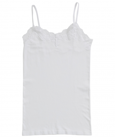 naadloze singlet met kant