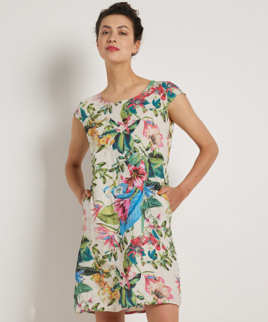 linnen jurk bloemen