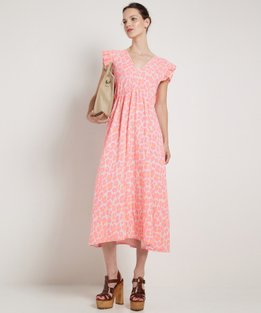 midi jurk panterprint