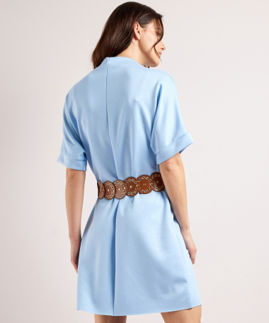 t-shirt jurk scuba met riem