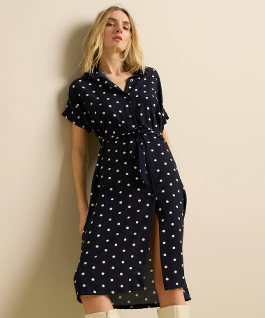 lange jurk polkadot
