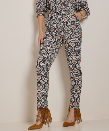 slim fit broek met print