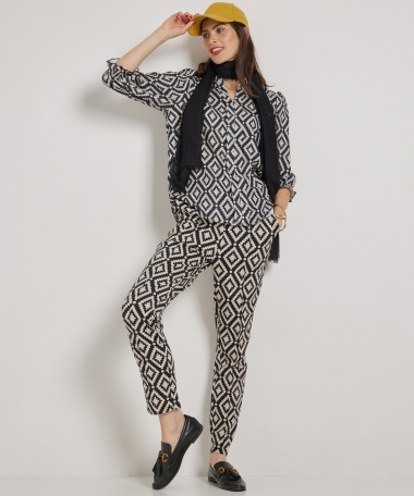 slim fit broek met print