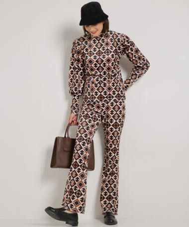 flared fit broek velvet dessin