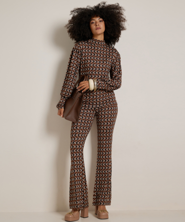 flared fit broek met print