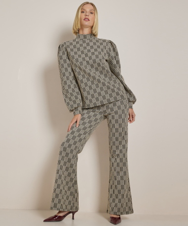 flared fit broek jacquard