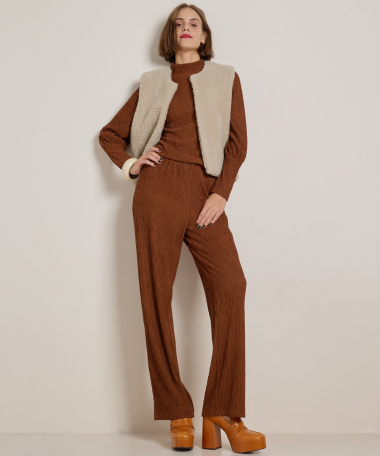 wide fit broek crinckle uni