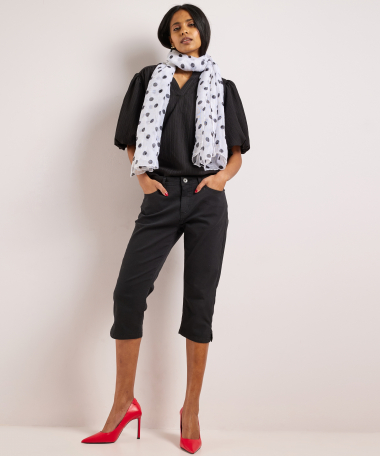 straight fit stretch twill capri broek