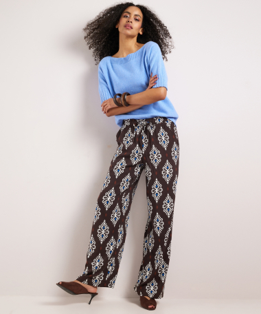 wide fit broek met print