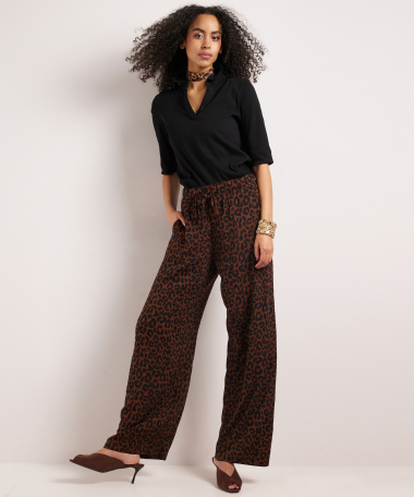 wide fit broek met print