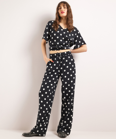 wide fit broek met all-over print