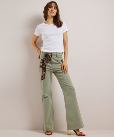 wide fit twill jeans knopen