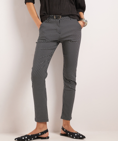 slim fit stretch broek met riem