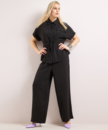 wijde broek uni met aantrekkoord