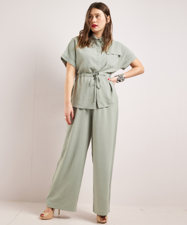 wijde broek uni met aantrekkoord