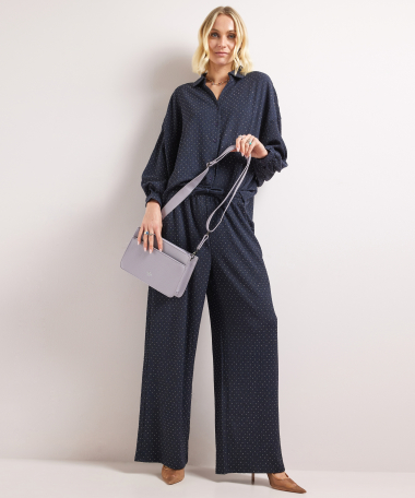 wide fit broek crinkle glitter