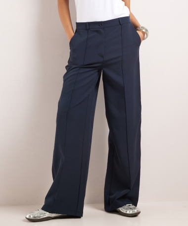 wide fit broek met glitterstreep