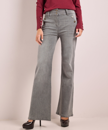 wide fit twill jeans knopen