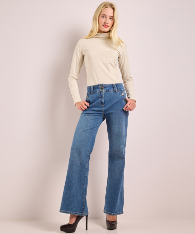 wide fit twill jeans knopen
