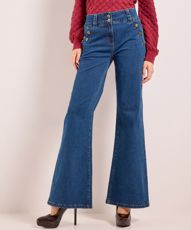 wide fit twill jeans knopen