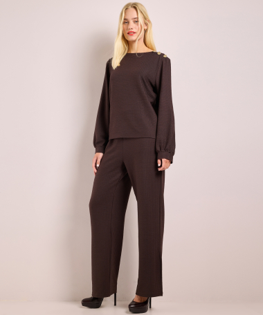 crinkle uni straight fit broek