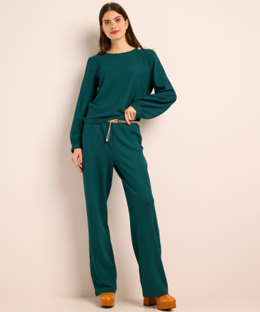crinkle uni straight fit broek
