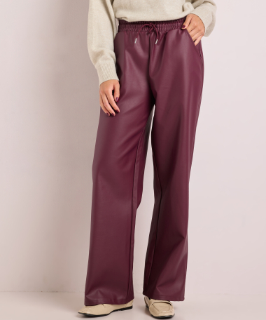 wide fit broek lederlook