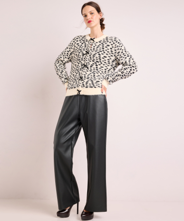 wide fit broek lederlook