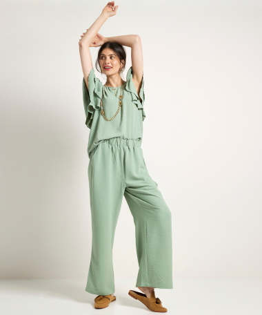 uni wide fit broek elastische taille