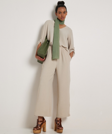 uni wide fit broek elastische taille