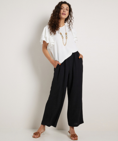 uni wide fit broek elastische taille