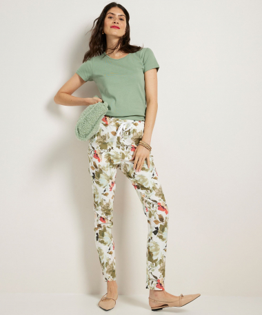 slim fit broek bloemenprint