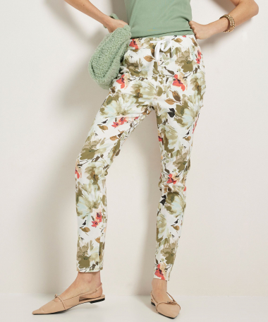 slim fit broek bloemenprint