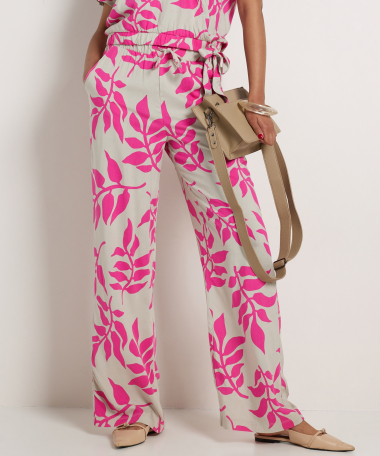wide fit viscose broek met print