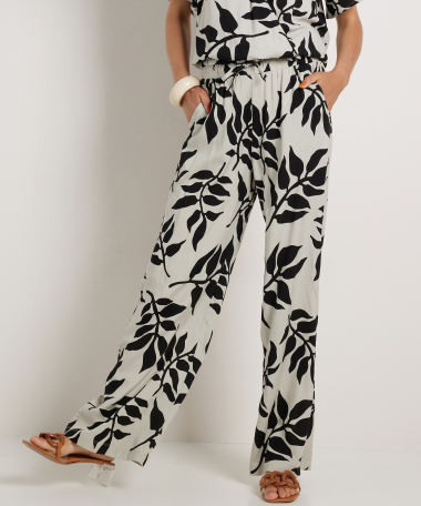 wide fit viscose broek met print
