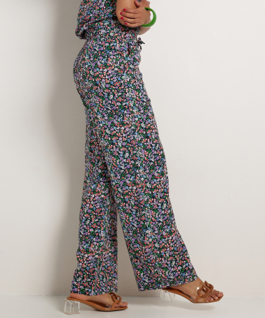 wide fit viscose broek met print