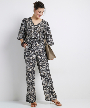 wide fit broek met print