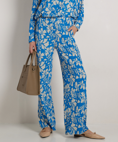 wide fit broek met bloemenprint