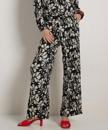 wide fit broek met bloemenprint