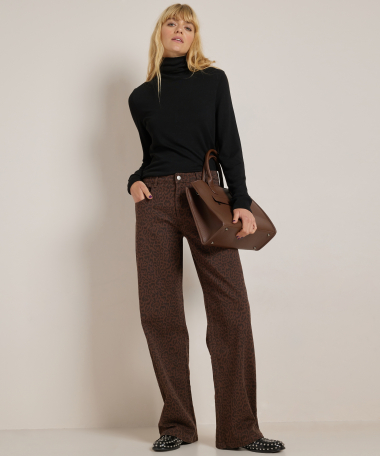 wide fit jeans stretch twill panterprint