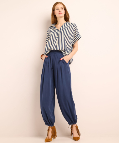 balloon fit broek met plooien
