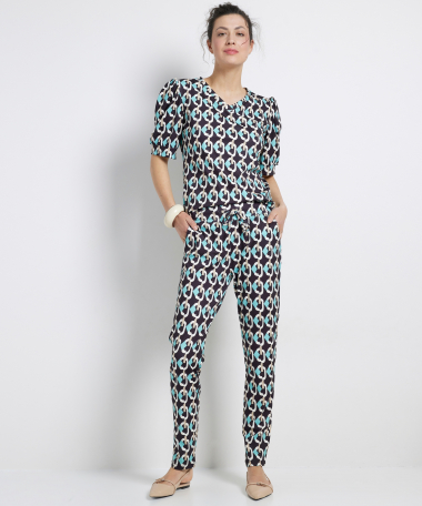 slim fit broek kettingprint