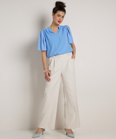 wide fit broek met persvouw